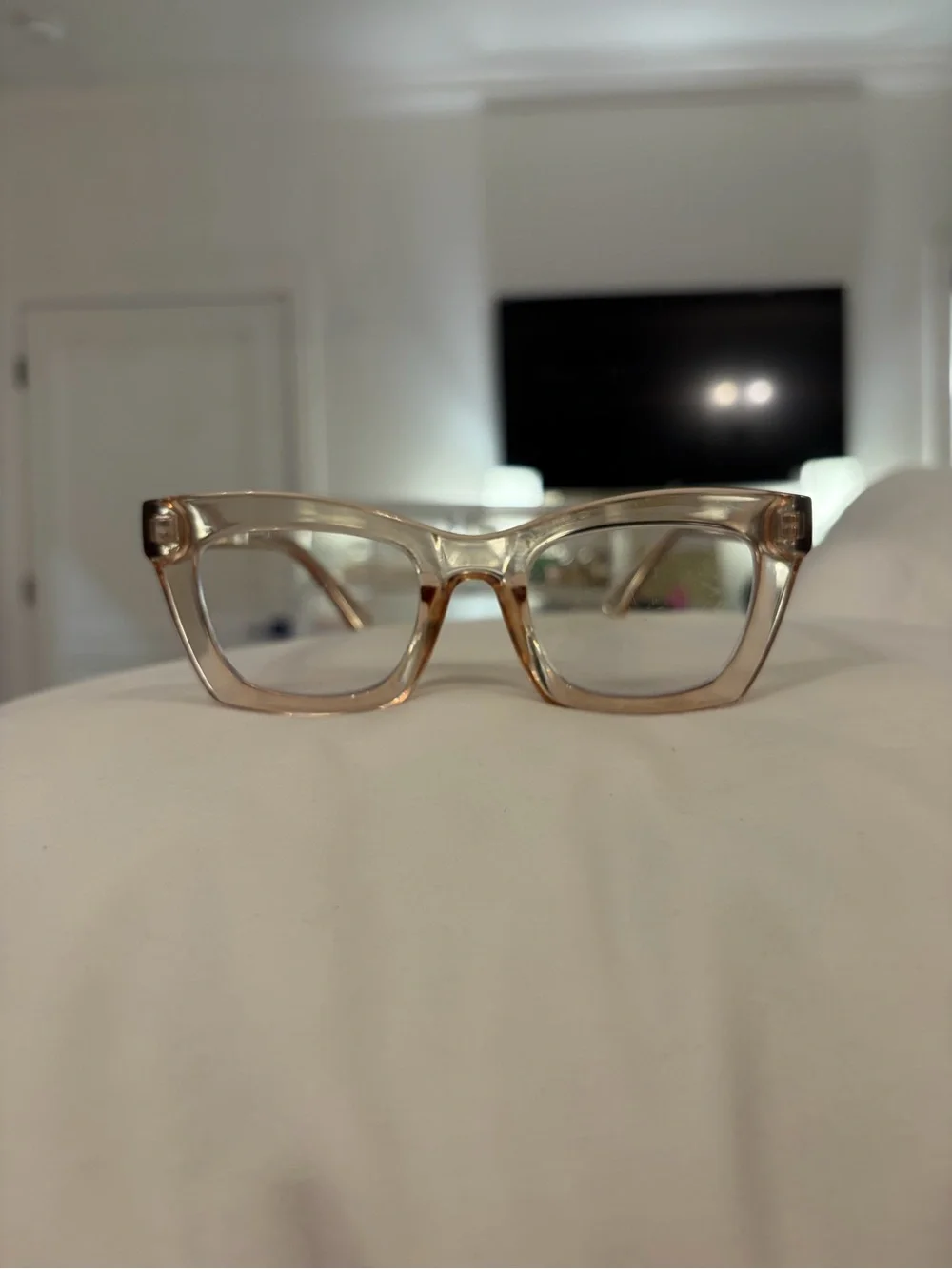 Transparent Beige Bluelight Women's Glasses